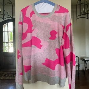 Lightweight pink camo print sweater.  Perfect transitional piece.